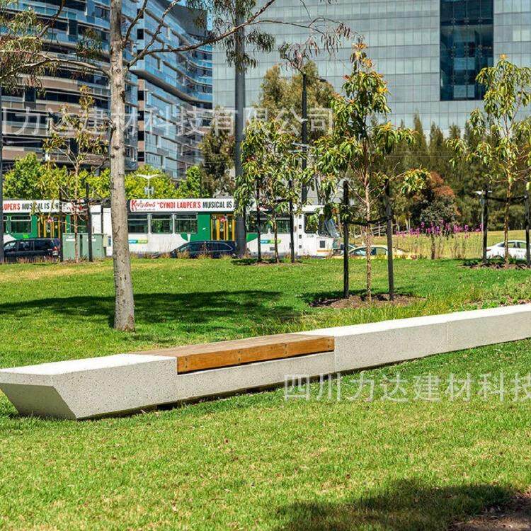 清水混凝土座椅 极简风混 凝 土坐凳 公园异形长凳