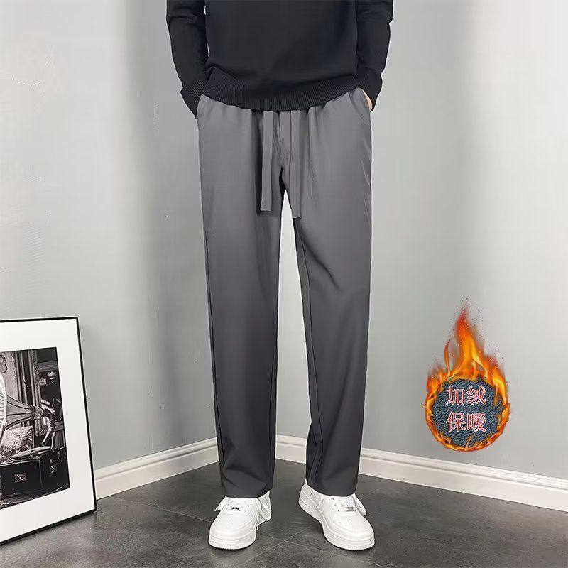 秋冬潮流垂感加绒加厚西装裤男直筒宽松休闲裤拖地西裤男生长裤子,男装,休闲裤,淘宝优惠券,粉丝福利购,淘宝优惠卷
