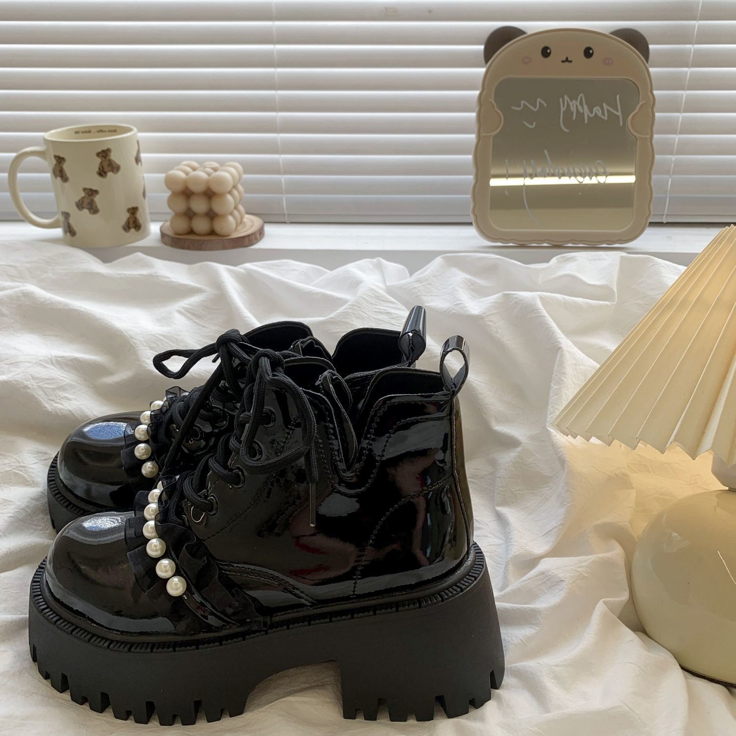 英伦风单靴厚底增高机车短靴时尚百搭黑色甜酷马丁靴女2025年新款