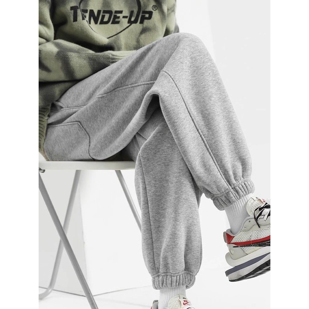 卫裤男2025新款冬季束脚运动裤加绒男士裤子宽松秋冬男裤休闲长裤,女装/女士精品,卫裤,淘宝优惠券,粉丝福利购,淘宝优惠卷