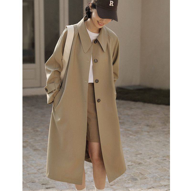 风衣女年新款春秋英伦风设计感宽松休闲中长款秋装外套,女装/女士精品,风衣,淘宝优惠券,粉丝福利购,淘宝优惠卷