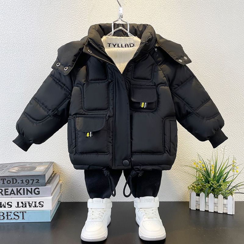 儿童装男童冬装棉衣新款羽绒棉服中小童冬季加绒棉袄加厚外套
