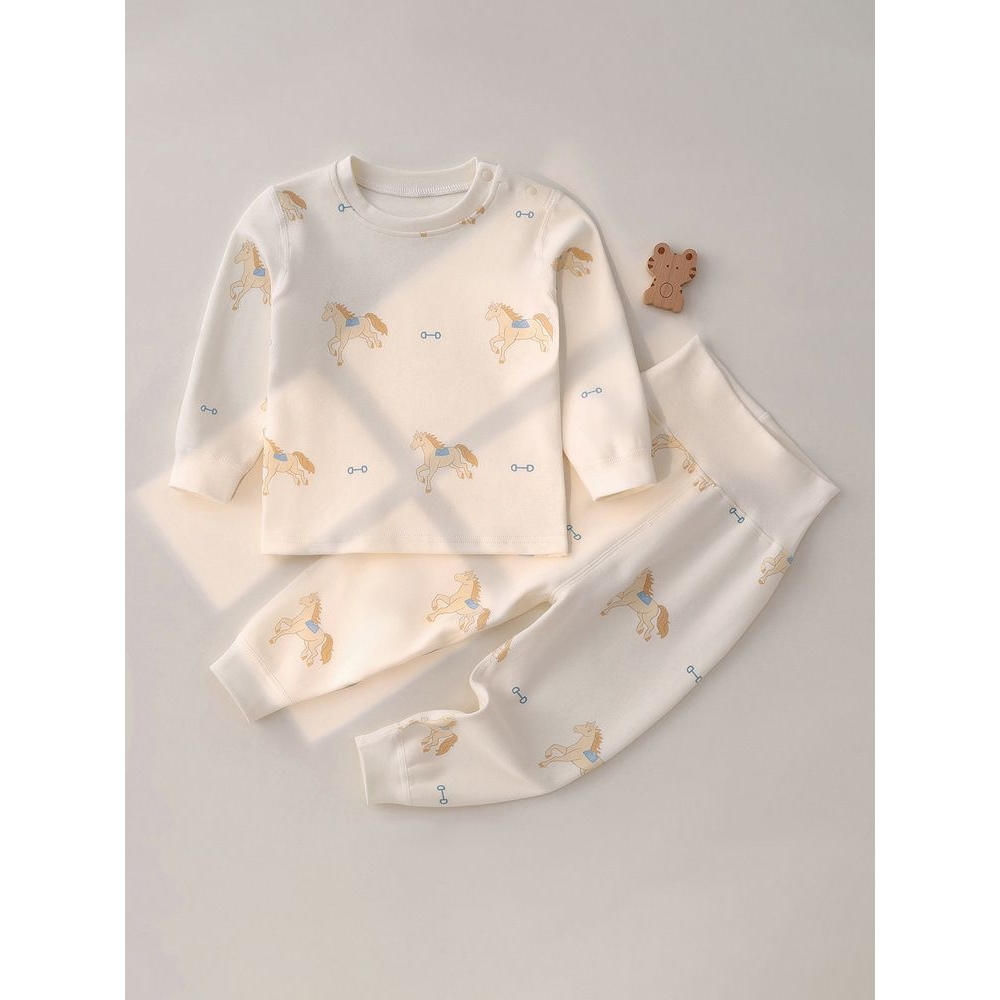 婴儿衣服秋装儿童女童内衣套装宝宝秋衣秋裤打底衫打底裤家居睡衣