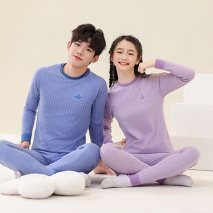 男大童保暖内衣套装高初中女童学生秋衣秋裤暖绒睡衣青少年家居服