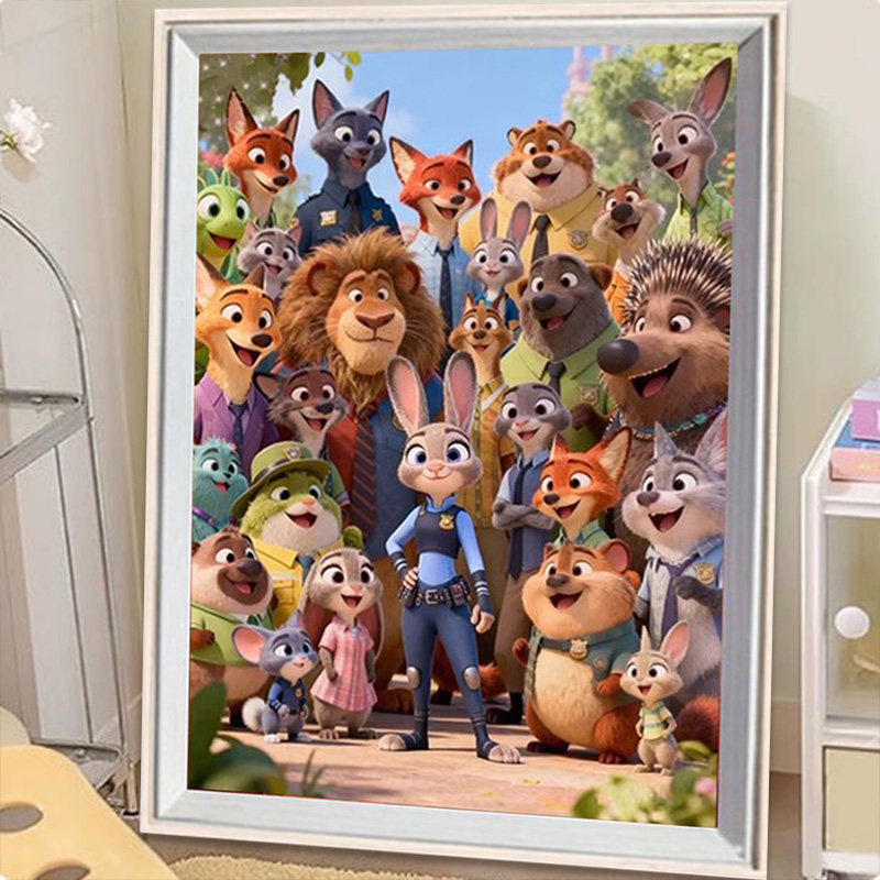 疯狂动物城5d钻石画满钻2025新款贴画卡通动漫手工diy粘贴闪钻砖,居家布艺,钻石绣,淘宝优惠券,粉丝福利购,淘宝优惠卷