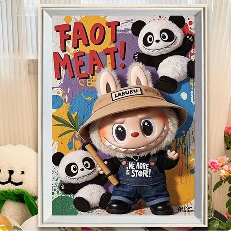 拉布布钻石画满钻客厅小件十字绣2026新款手工粘钻砖石贴画带框5d