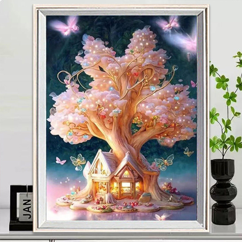 发财树钻石画满钻城堡5d点贴钻十字绣新款2026招财进宝客厅餐厅,居家布艺,钻石绣,淘宝优惠券,粉丝福利购,淘宝优惠卷