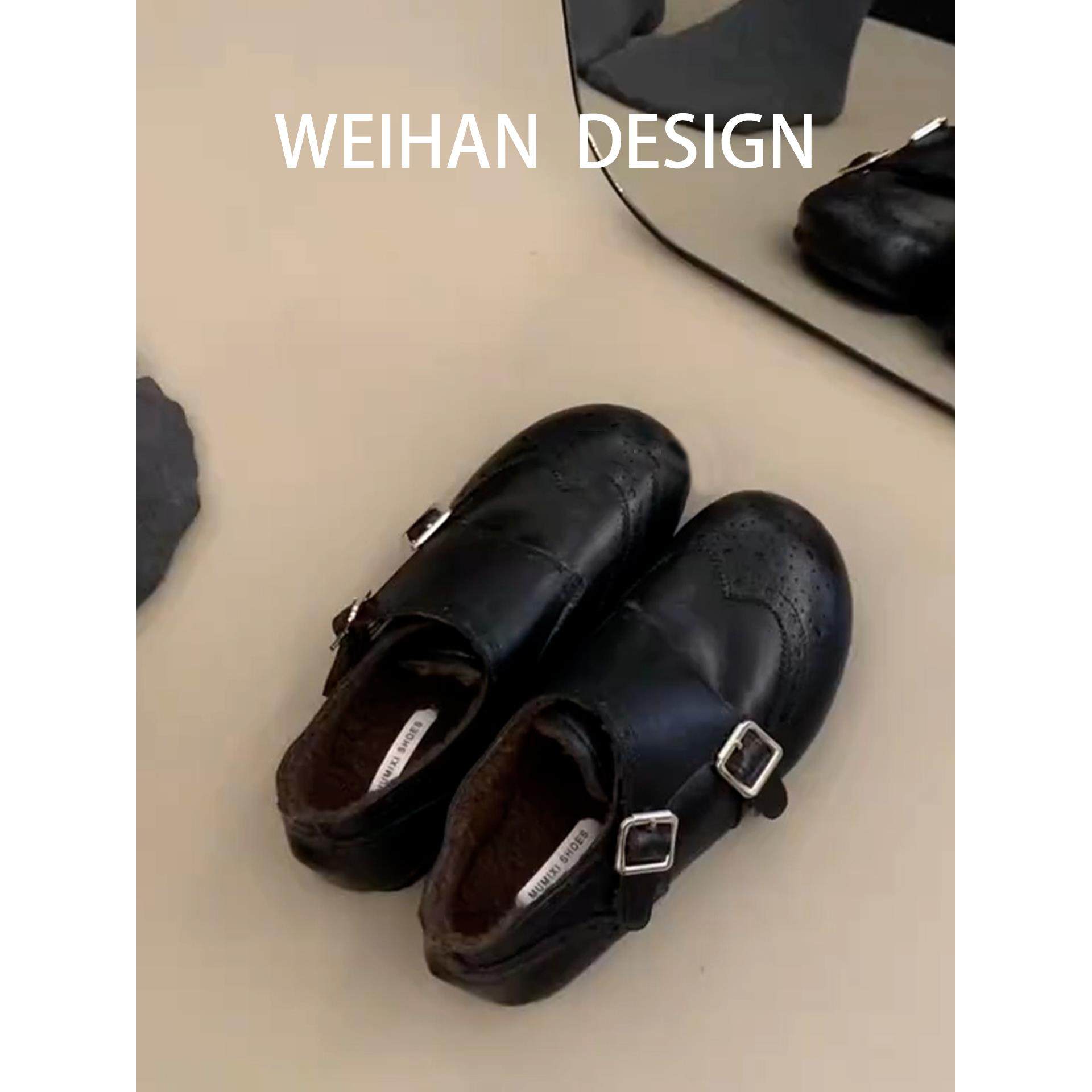 羊皮版！英伦风厚底小皮鞋复古圆头乐福单鞋皮带扣加绒保暖毛毛鞋,女鞋,乐福鞋（豆豆鞋）,淘宝优惠券,粉丝福利购,淘宝优惠卷