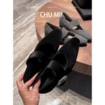 羊皮版~法式方扣水钻单鞋女气质丝绒玛丽珍鞋内增高小方头高跟鞋