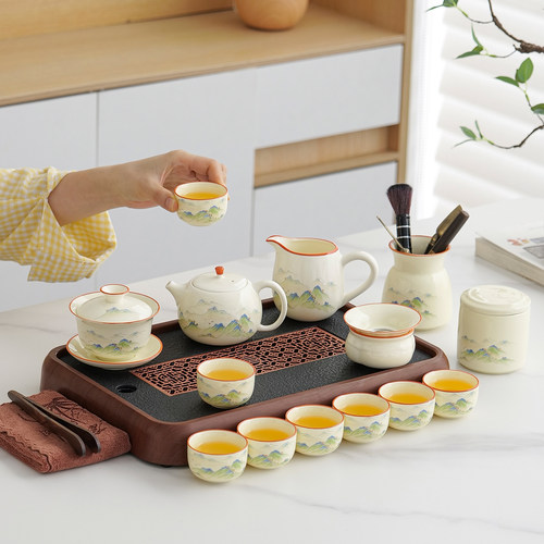 陶瓷功夫茶具套装轻奢送礼定制