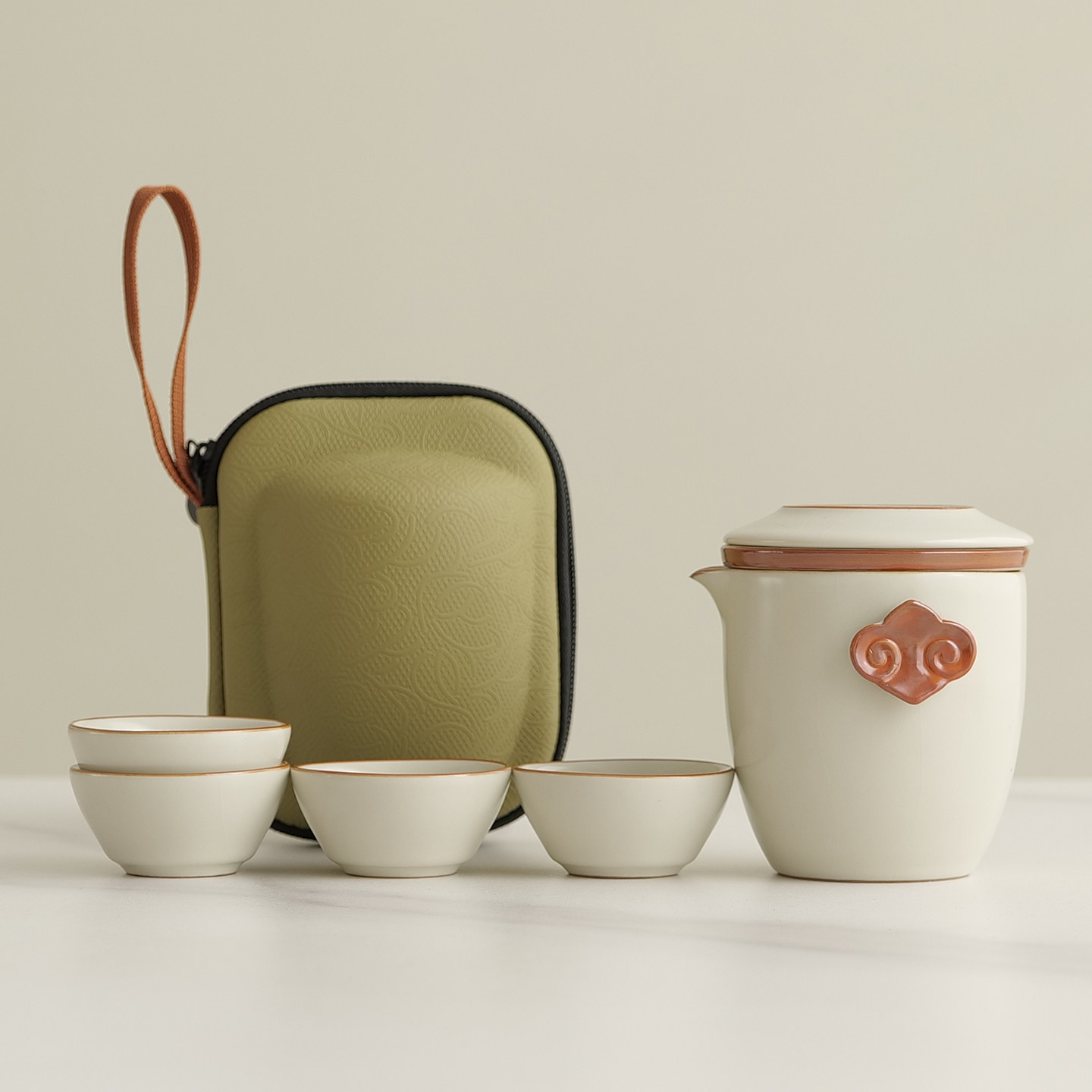 汝窑旅行茶具套装便携式车载旅游高端快客杯茶杯户外露营喝茶送礼,餐饮具,旅行茶具,淘宝优惠券,粉丝福利购,淘宝优惠卷