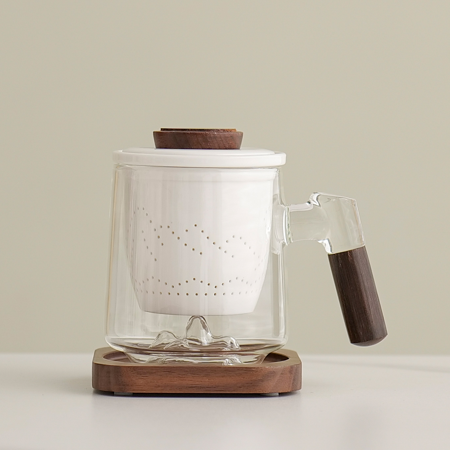 观山玻璃泡茶杯茶水分离杯子