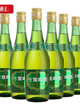 汾酒38度竹叶青酒 山西杏花村白酒玻竹露酒整箱475ml*6瓶光瓶装