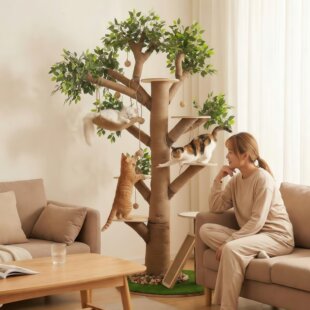实木猫爬架耐磨不粘毛防腐原木枯树干大型猫窝网红猫爬树宠物跳台