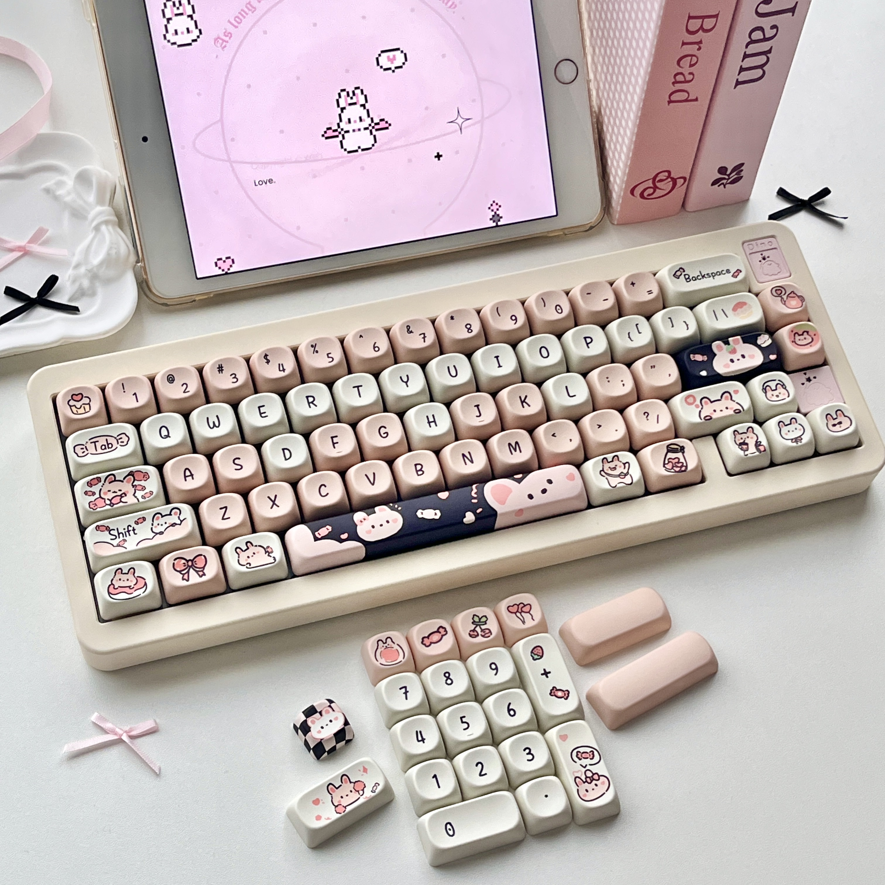 库洛洛 黑粉可爱酷酷少女心 小兔奶糖 MOA高度适配机械键盘键帽