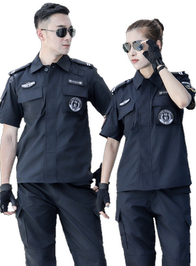 短袖网格作训服套装男夏装保安工作服特种作战特训服春秋制服女
