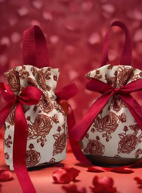 喜糖袋结婚专用帆布袋子自封手提喜糖盒中秋国庆节糖果包装礼品袋