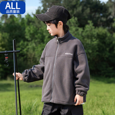 男童校服神器棉袄儿童摇粒绒保暖加厚加绒外套中大童抓绒上衣内搭