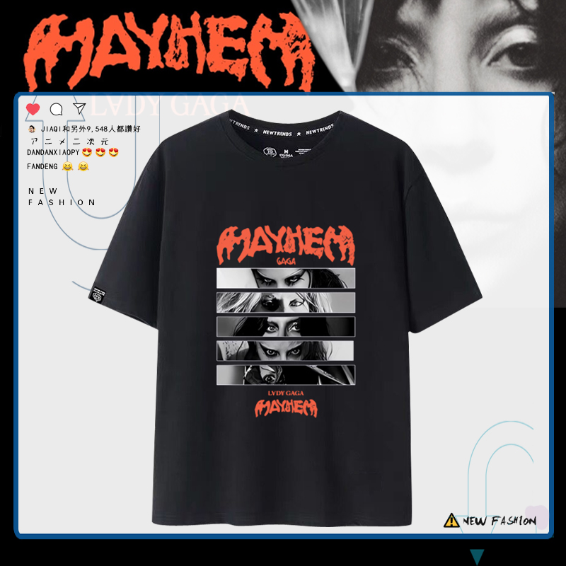 LadyGaga巡演专辑周边短袖夏男女