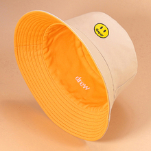 小头围双面渔夫帽男款帽子女夏太阳帽男士时尚遮阳帽防晒黄色纯棉