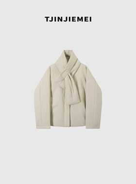 T井姐妹【米兰】新款设计师小众无绗缝羽绒外套YRF2511-TJ597