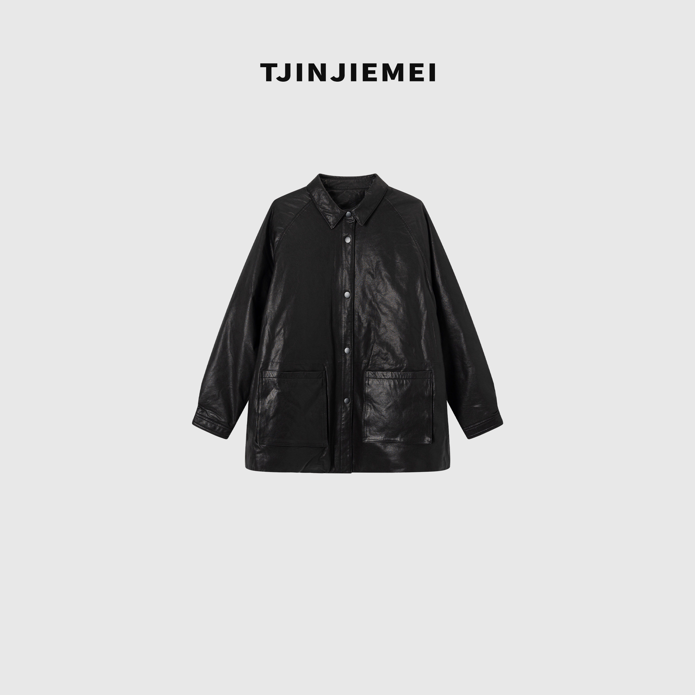 T井姐妹【皮尔森】设计感高端羊皮鹅绒服ERF2511-P266-G235