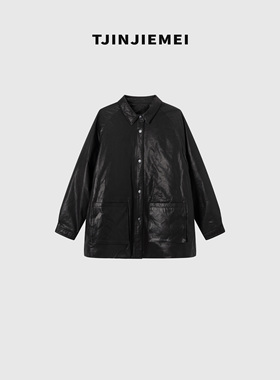 T井姐妹【皮尔森】设计感高端羊皮鹅绒服ERF2511-P266-G235