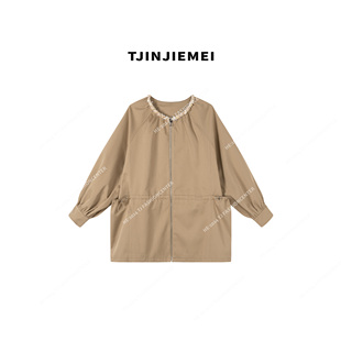 设计感休闲宽松百搭风衣WT2503 新款 TJ228 美术馆 T井姐妹