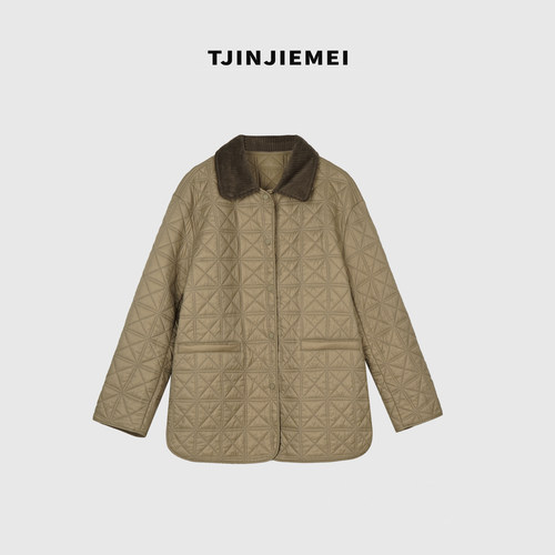 T井姐妹【菱格】设计感菱格绗缝显瘦棉服外套WT2609-3032