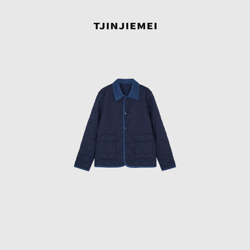 T井姐妹【老钱符号】设计感菱形气质翻领棉服外套MF2609-0812280