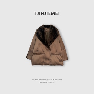 HZ2557 设计感精致气质拼皮毛一体鹅绒服ERF2512 T井姐妹 克拉