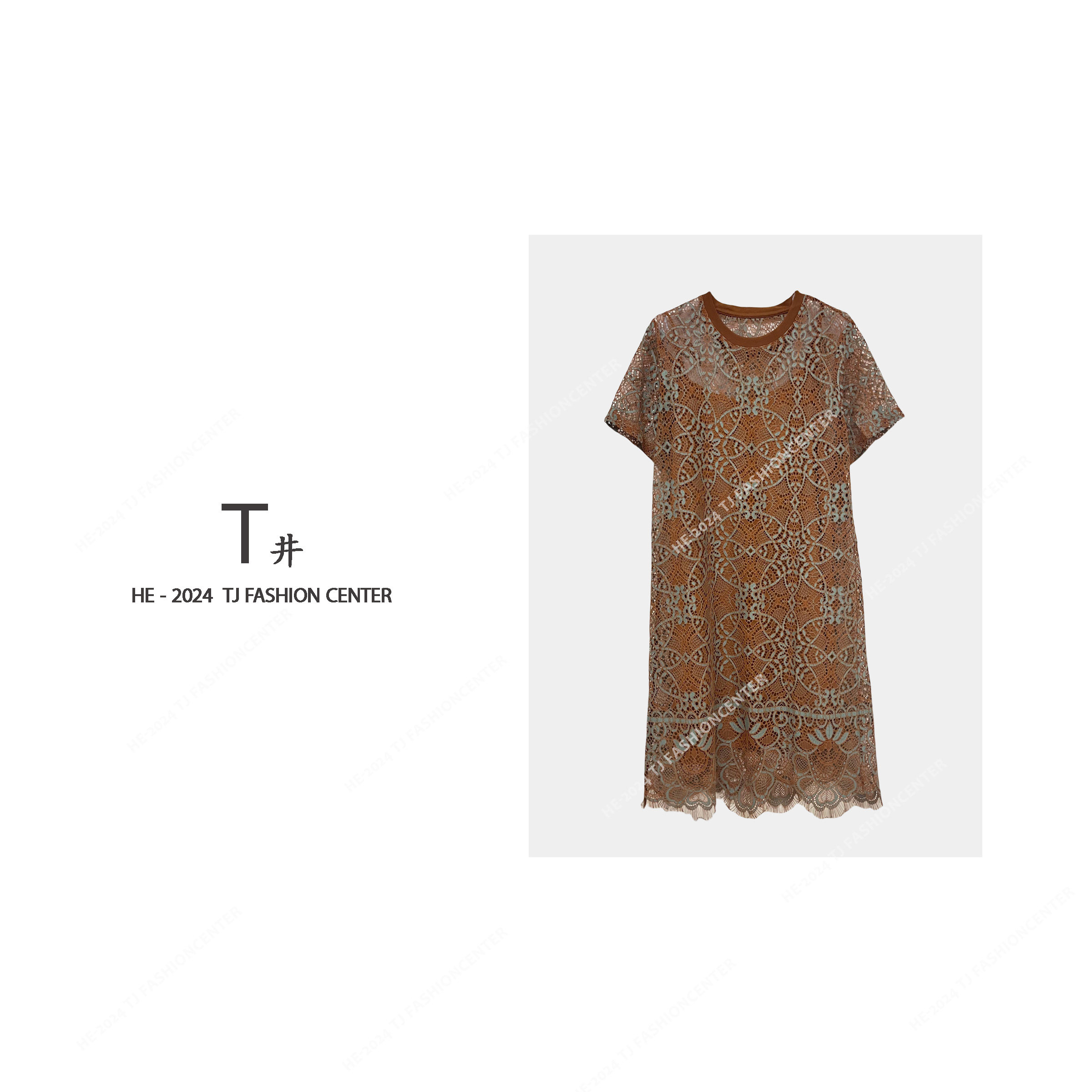 T井姐妹【秘境花园】气质时尚休闲镂空蕾丝连衣裙