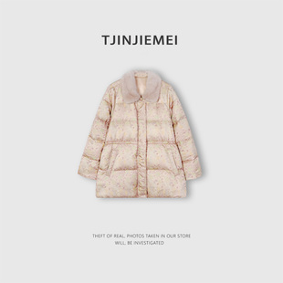 TJ639 设计感精致水貂领鹅绒服YRF2512 T井姐妹 凤凰洒金