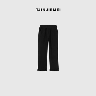 T井姐妹【花边裤】设计感花边显瘦时尚弹力休闲裤子KZ2509-TJ503