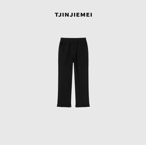 T井姐妹【花边裤】设计感花边显瘦时尚弹力休闲裤子KZ2509-TJ503