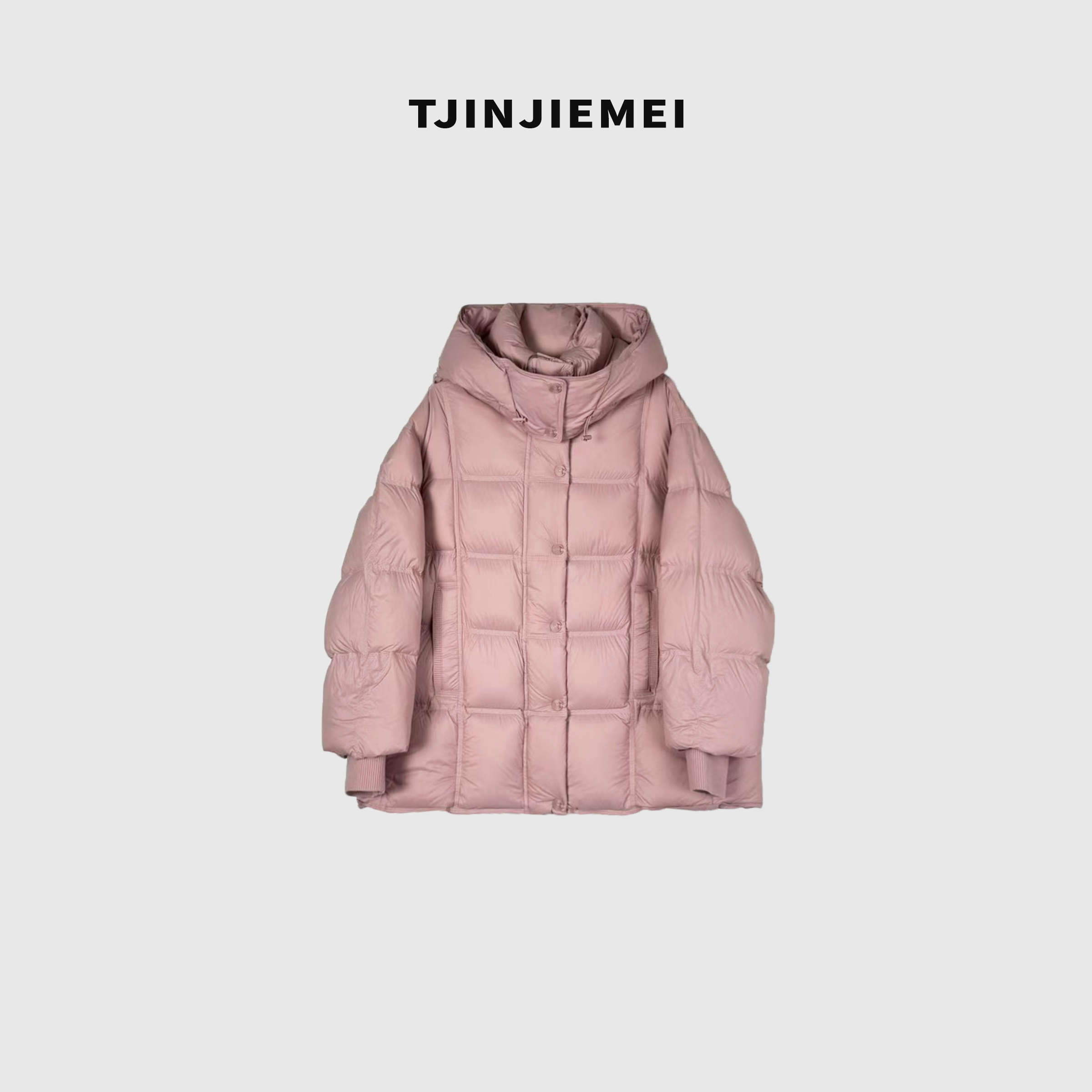 T井姐妹【芭乐粉】设计感蓬松超保暖短款羽绒服YRF2511-88209