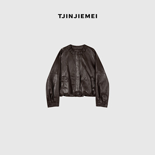 设计感休闲百搭蛋白皮衣外套WT2507 新款 25065 缪斯 T井姐妹