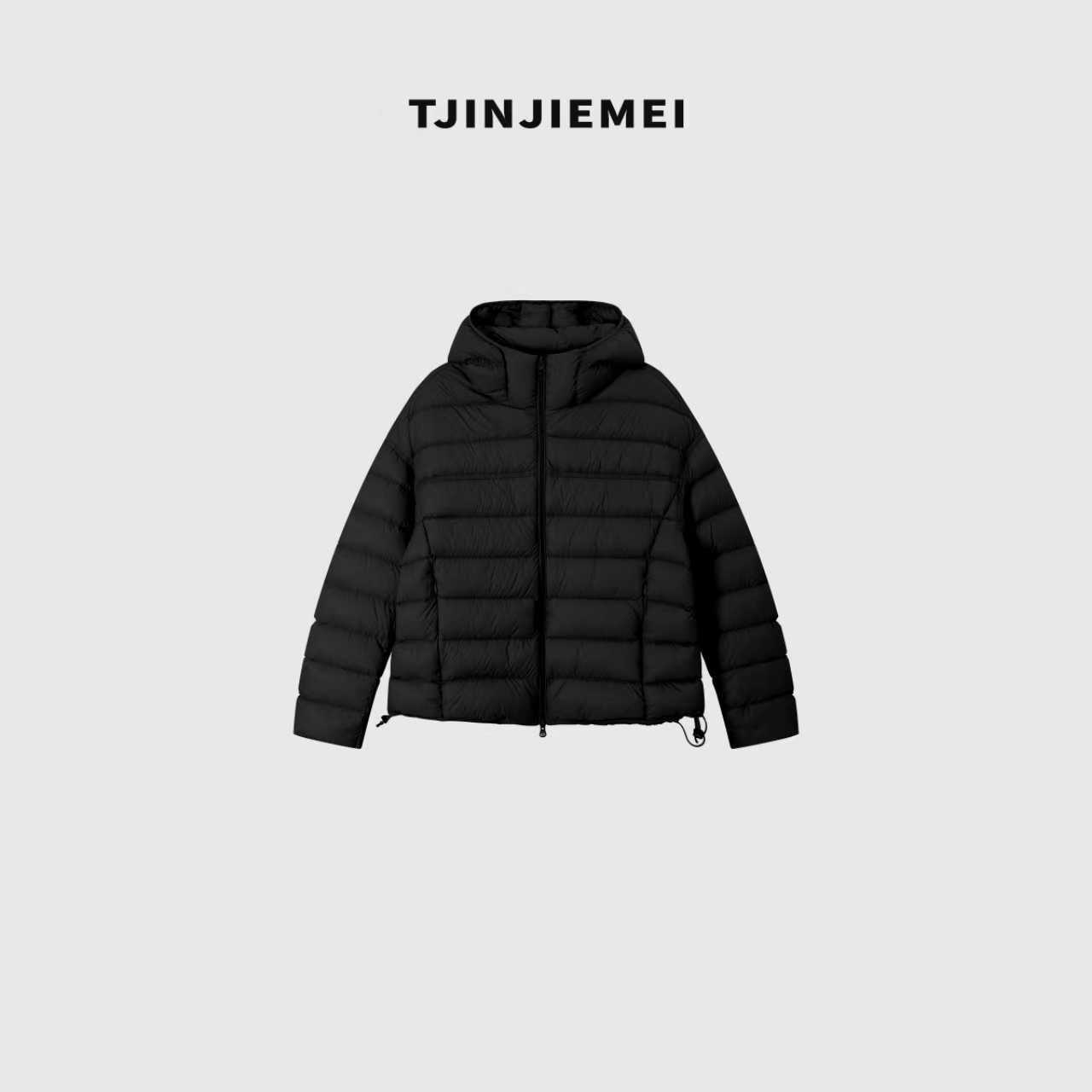 T井姐妹【排骨】设计感超保暖排骨绗缝连帽鹅绒服ERF2510-8868