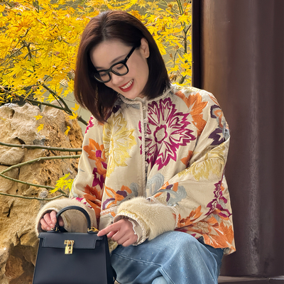 T井姐妹【花有约】设计感精致刺绣气质温柔鹅绒服ERF2512-5927