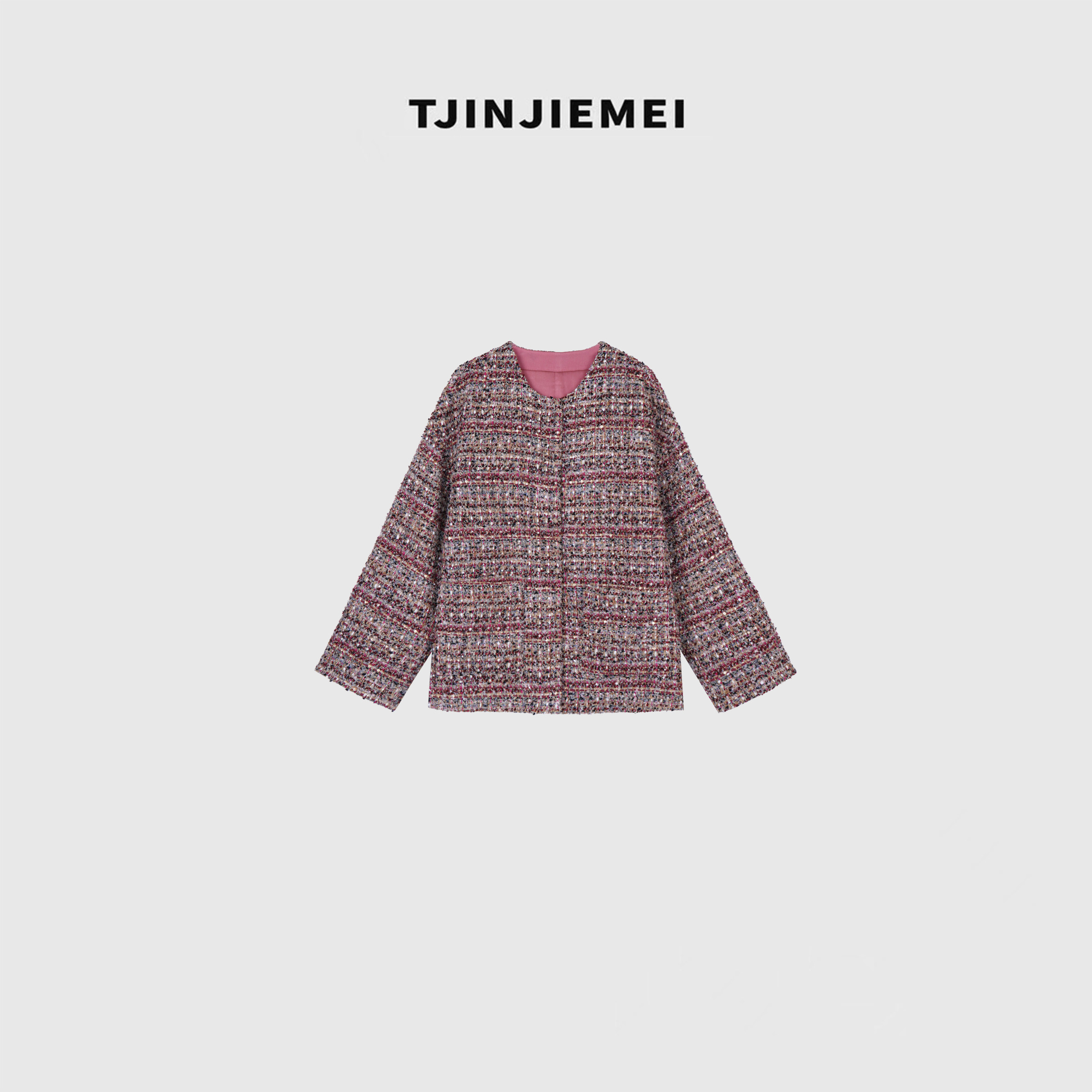 T井姐妹【粉紫】设计感休闲百搭短款香风外套WT2608-TJ975图片