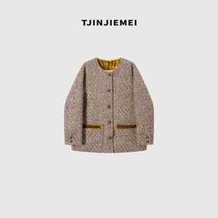 TJ526 设计感羊毛混纺彩纱羽绒服WT2509 T井姐妹 鎏金岁月