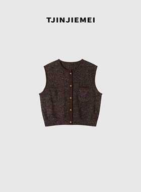 T井姐妹【拿铁】设计感精致感轻奢马夹MJ2509-735654