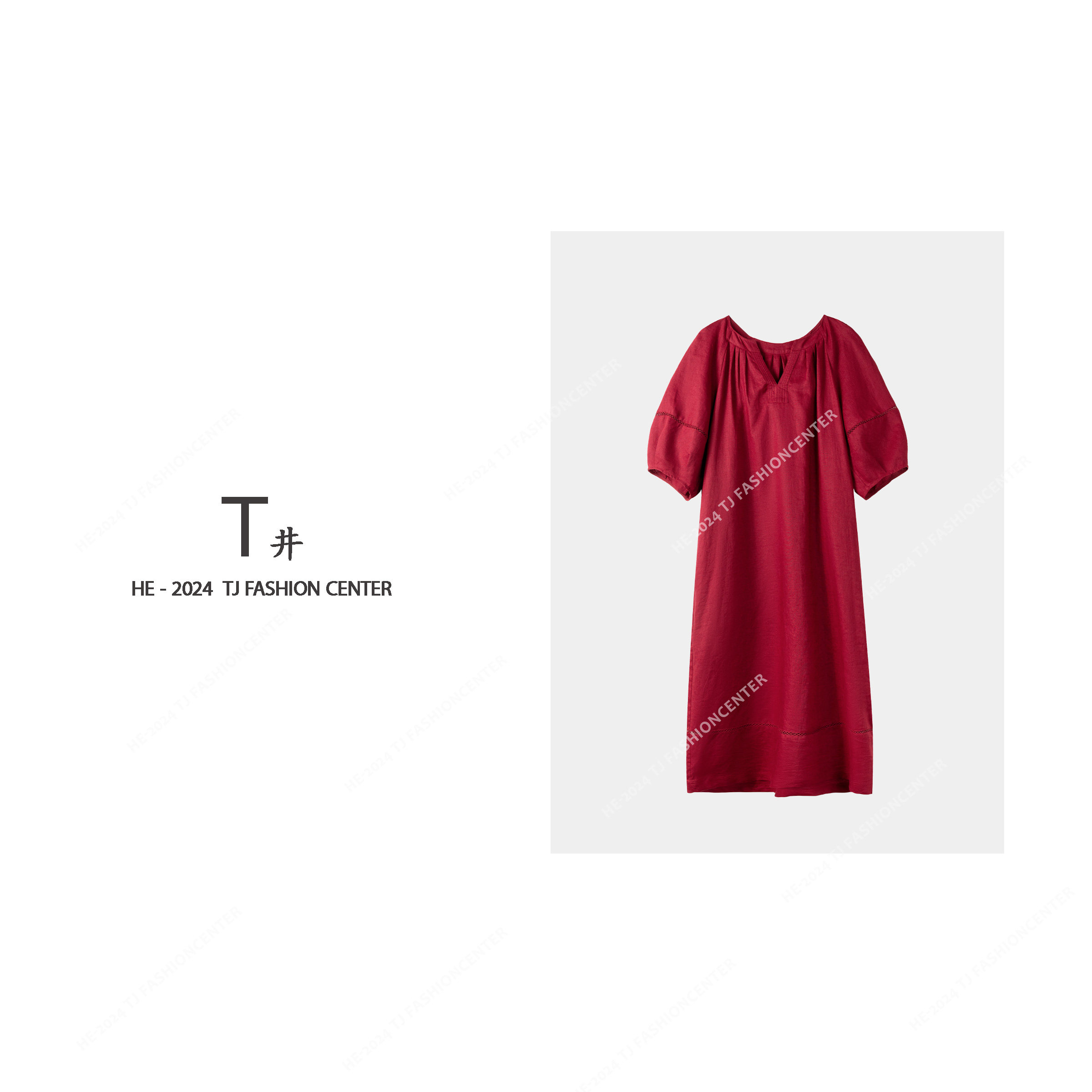 T井姐妹【红妆】夏季设计感宽松休闲连衣裙LYQ2406-TJ003