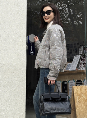 T井姐妹【璀璨人生】设计感水貂领高订精致鹅绒服ERF2512-3879