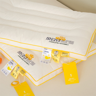 A类全棉李官奇绗缝低平大豆纤维枕成人立体定型家用一对枕头枕芯