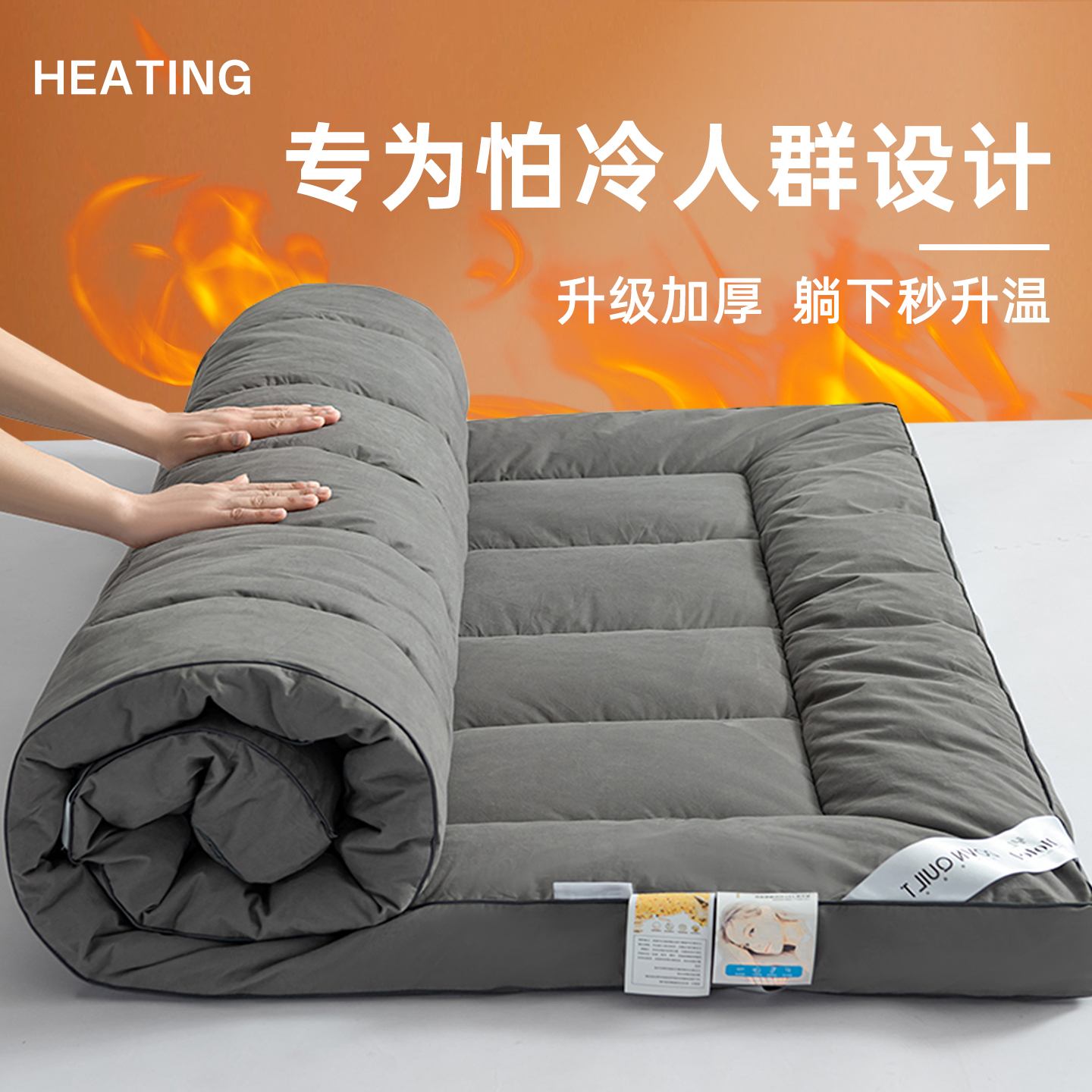 秋冬季加厚床垫软垫褥子家用卧室租房专用学生宿舍单人垫被床褥垫