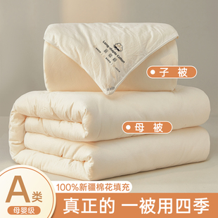 新款A类100%新疆棉花子母被子被芯二合一四季通用加厚冬被芯卧室