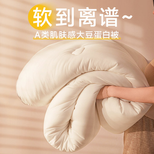 被子冬被加厚10斤被芯宿舍单人保暖厚棉被150x200cm大豆被春秋被