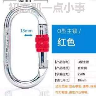 攀岩绳登山扣不锈钢专业锁扣挂挂钩安全快登山O型扣 固定装 备主锁