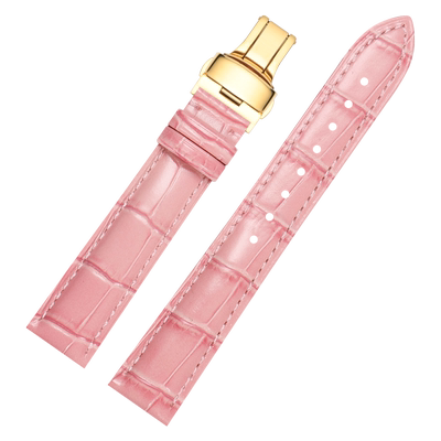 粉色真皮手表带女款dw卡西欧芙丽